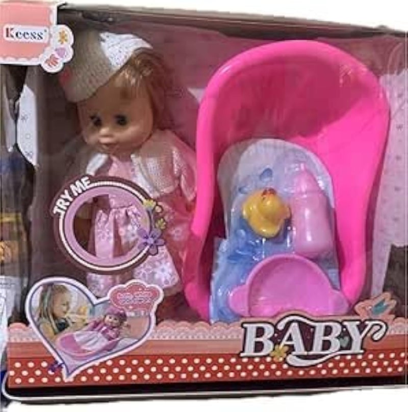 Amazing Baby Doll Beautiful With Hew Bath And Attractive Shape Pink